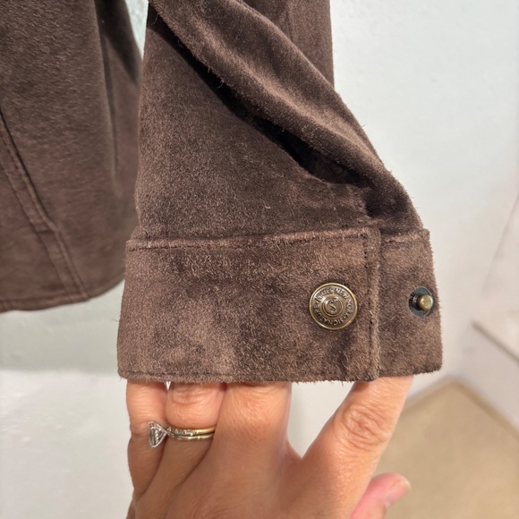 Jones New York Signature Vintage Dark Brown Suede Zip-Up Jacket - Picture 4 of 5